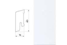 Parkettleiste KF 40 | Fichte weiß | RAL 9010